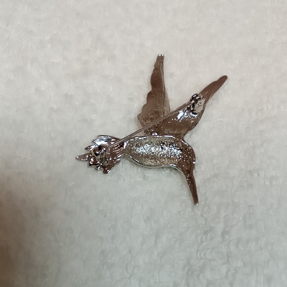 Charming 2" Rhinestone Hummingbird. Pin - Picture 6 of 7